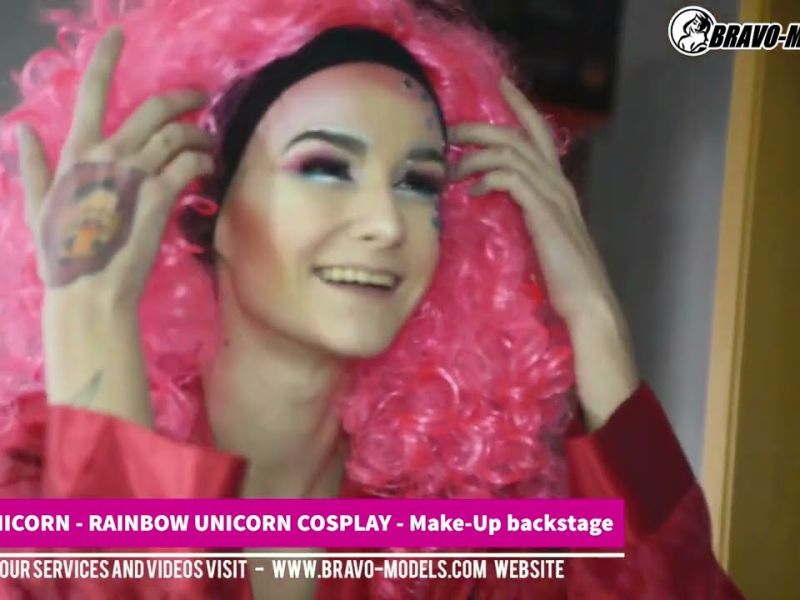adelle unicorn cosplay backstage